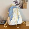 Student Schoolbag Women's Color Block Backpack Campus Large Capacity Backpack