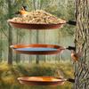Bird Trays Tree Mounted For Bird Feeder Bird Bath Bowl, Installed On Wooden Fence Wall Tree Stakes With Heavy Duty Iron Ring