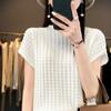 Women's T-shirt Summer Cotton Top Casual Solid Knitted Women's Pullover Short Sleeve Round Neck T-shirt Fashion Sweater