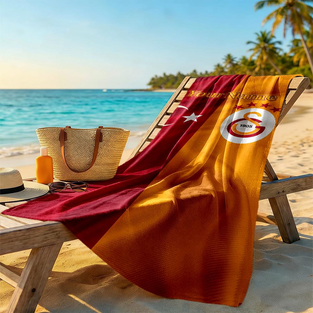 Galatasaray Customize Text Beach Towel Super Soft & Absorbent Ideal for Travel Outdoor Swim Pool Yoga Surf Camping Hiking Gym Gift Holiday