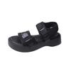 2024 Spot Large Size Summer New Thick Sole Casual Roman Sandals Women's Cross Border Round Head Buckle Shoes Platform Shoes