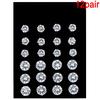 12/24/36Pairs Women's Fashion Luxury Cubic Exquisite Big Zircon Crystal Diamond Stud Earrings Set