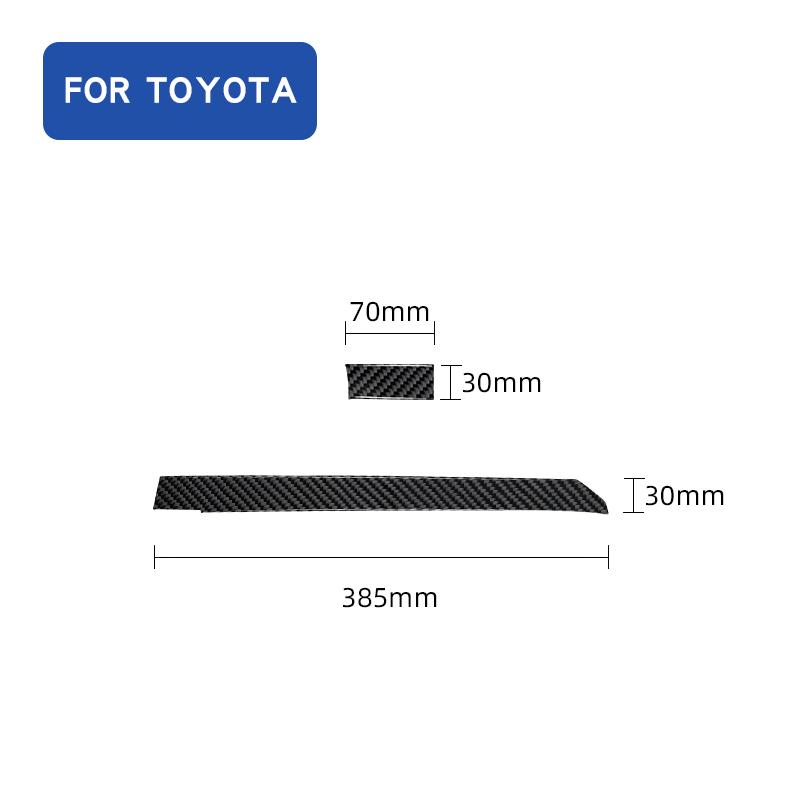2PCS Real Carbon Fiber Co-pilot Panel Decoration Strip Sticker For Toyota Corolla 2019-2023 Auto Interior Accessories