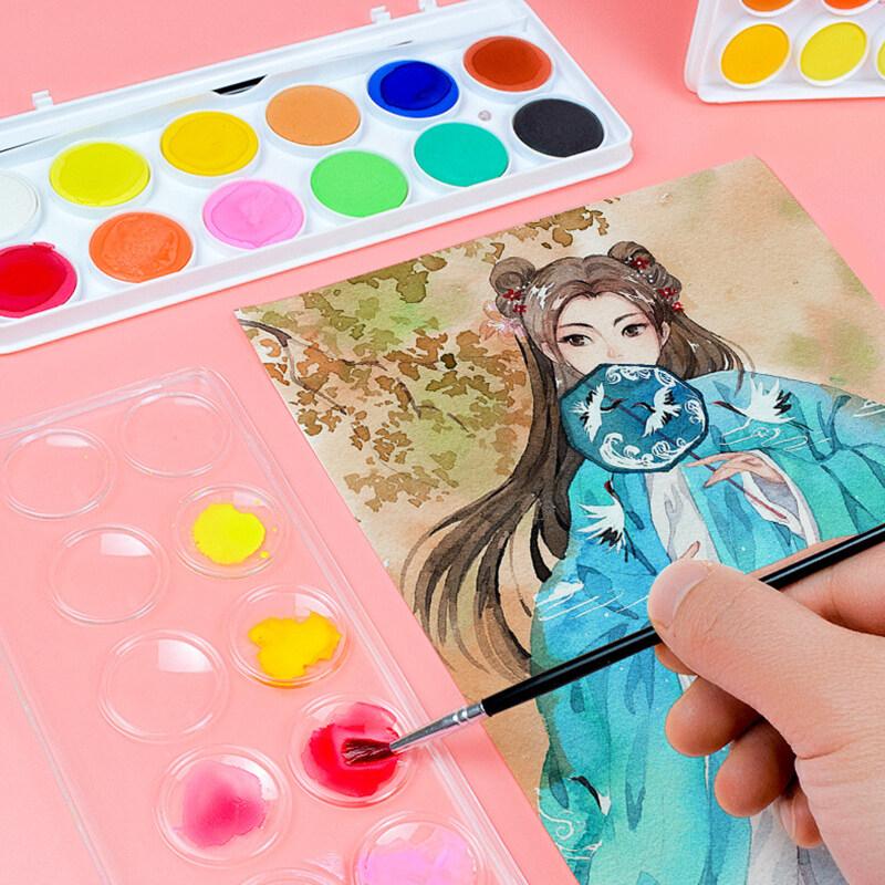 16/36 цветов портативный однотонный набор акварельных красок акварельная кисть ручка для детской живописи товары для рукоделия