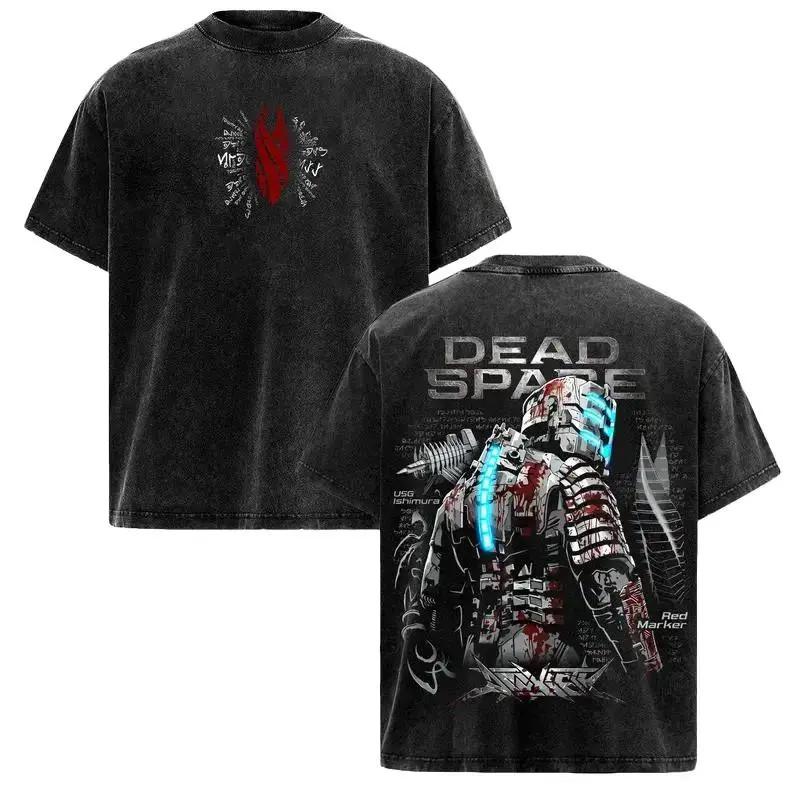 Большая футболка с Айзеком Кларком из Dead Space – Хоррор на выживание, винтажная стирка