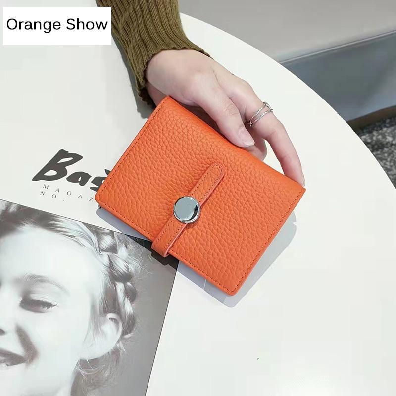 Новый брендовый дизайн, женские кошельки, короткий кошелек из натуральной кожи, модный бумажник с застежкой, 2-складной кошелек из телячьей кожи, держатель для карт