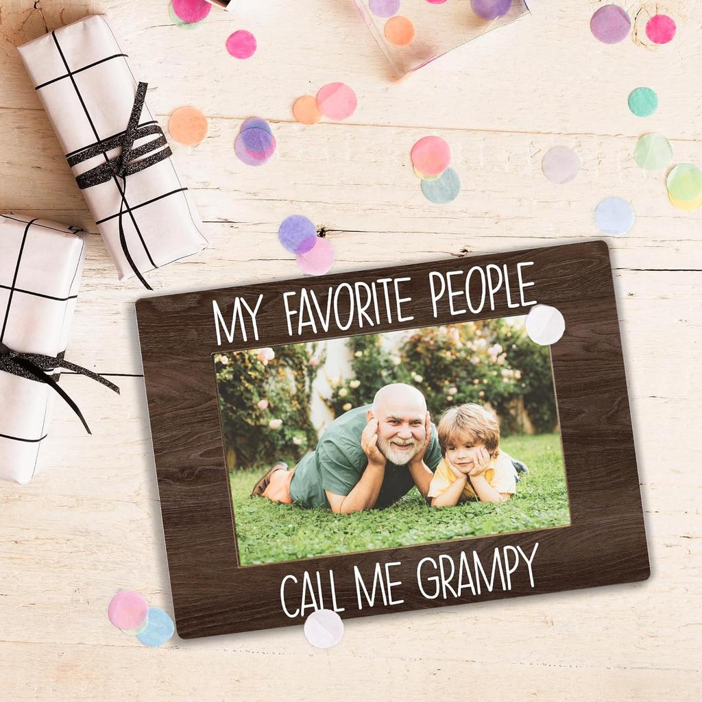 My Favorite People Call Me Grampy Picture Frame, Grampy Grandpa Gifts for Father's Day, Best Grandpa Gifts Photo Frame 4x6, Grandfather Wooden Photo