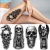 3 шт. Временные татуировки Водонепроницаемые Долговечные Наклейки на тело Череп с вороной Череп с пауком и порталом Скелет с крыльями Для