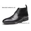Men's British Style Lace-up Leather High-top Boots - Large Size, Pointed Toe, Formal & Casual American Martin Sneakers
