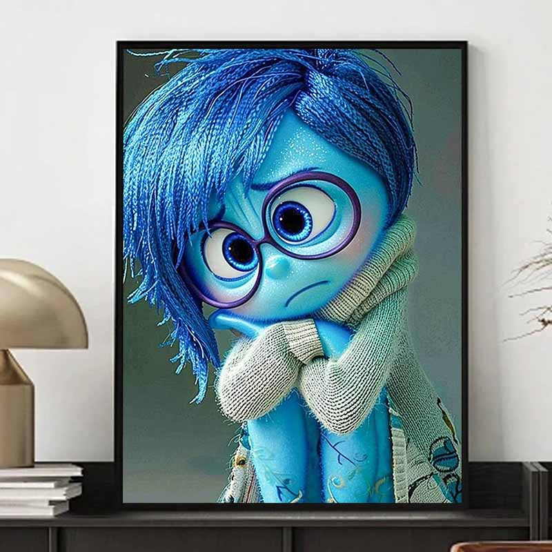 Disney Diamond Painting Inside Out Plush Healing Illustration Diamond Mosaic Cross Stitch Diamond Inlaid Room Decoration Gift