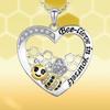 New Style Fashionable Infinite Love Bee Heart-shaped Necklace for Women, Lettering Little Bee Drop Oil Color Pendant