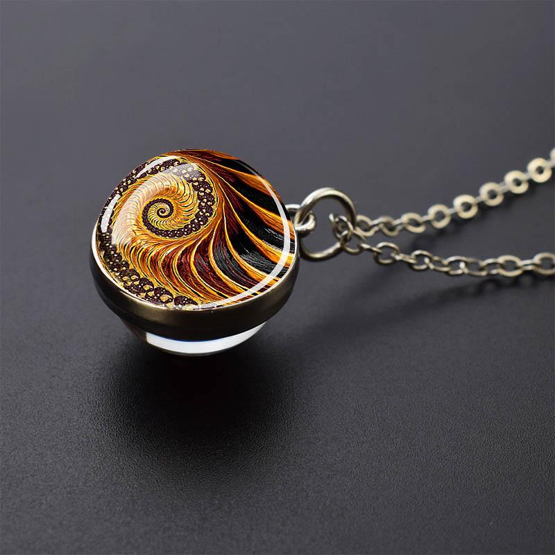 Сакральная геометрия-куб Метатрона, ожерелья Шри Янтра Мандала, двустороннее стеклянный шар, кулон, ожерелье, буддийское ювелирное изделие для йоги, подарок