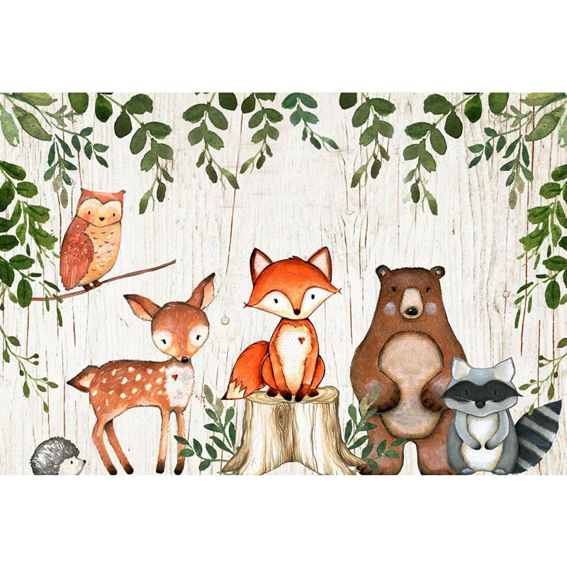 3x5ft/5x7ft/6x8ft/10x7ft фон с животными лесной детский душ день рождения фото фон украсить