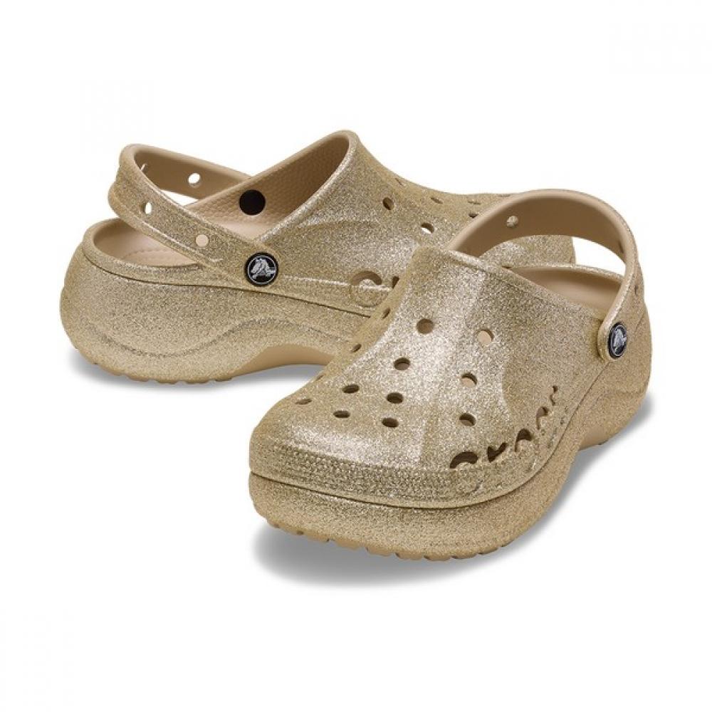 Crocs CrocS Official Women S Baya Platform Glitter Clog Chai 25Swcl208459 