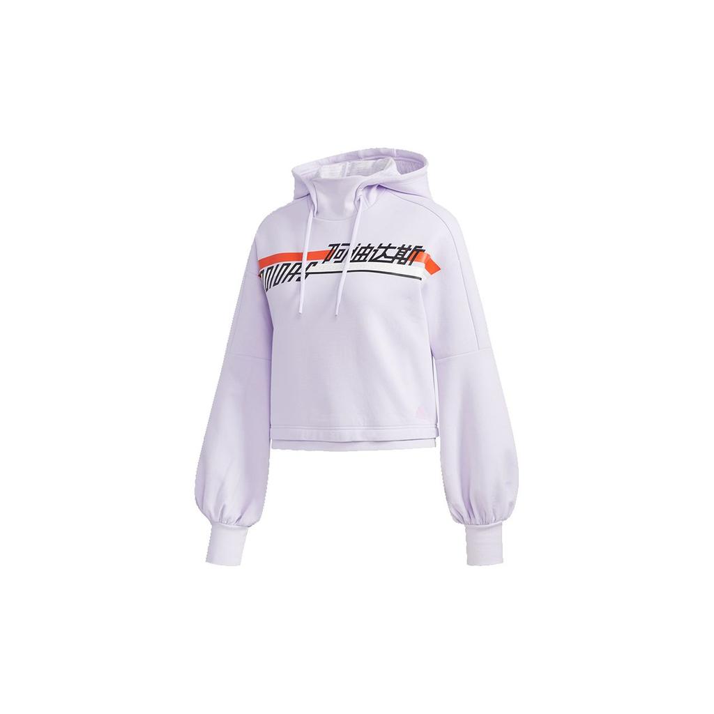 Adidas Hoodie Motion Casual Sports Pullover Women Hoodies Light-Purple FM9311
