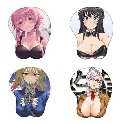 Креативный 3D сексуальный коврик для мыши для аниме, груди, мягкий игровой коврик для мыши, силиконовый коврик для запястья, креативный коврик для мыши с поддержкой запястья