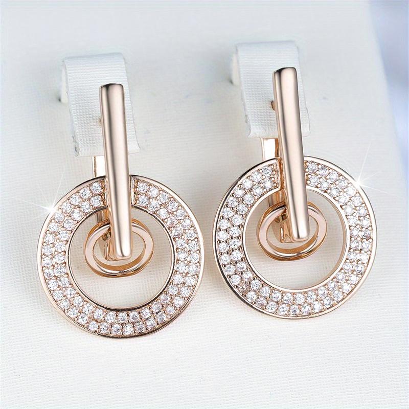 1 пара роскошных модных сережек-капель с белым камнем, золотые цветные круглые серьги-подвески, украшения на День святого Валентина