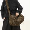 New Women's Bag Leopard Print Canvas Crossbody Bag Y2K Trendy Travel Shoulder Bags Tote Bag Female Student Handbags CLE