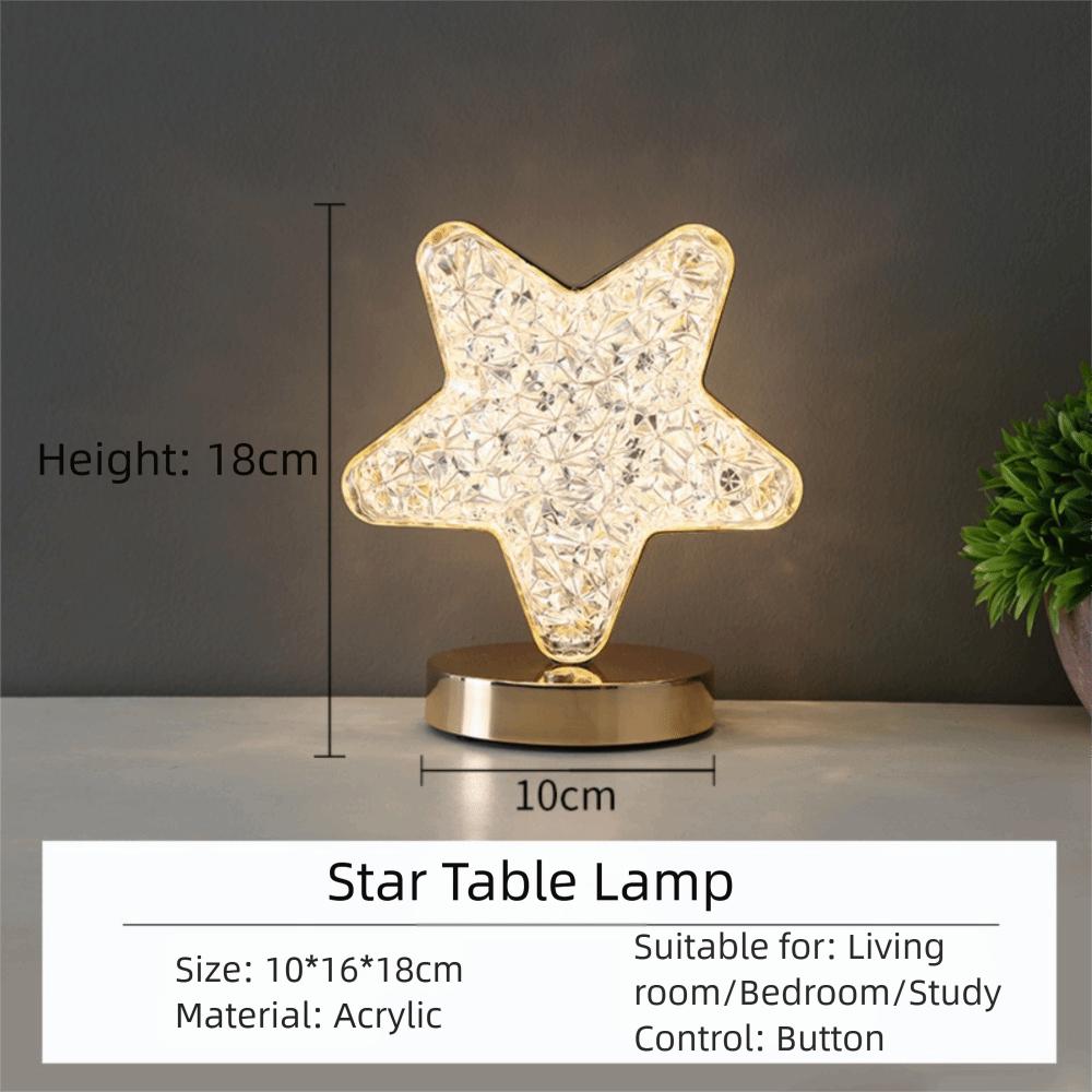 Creative Gift 3 Color Dimmable Led Touch Table Lamp Dimmable Touch Control Crystal Night Light USB Rechargeable Beside Lamp