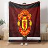Manchester Crest Flannel Blanket, Soft Polyester, Modern Design, All-Season for Camping, Travel, Gifts for holidays or birthdays