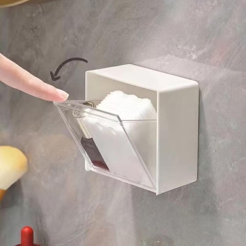 Настенные коробки для хранения ватных дисков, пылезащитный органайзер для ванной комнаты, держатель для ватных палочек, косметики, ювелирных изделий