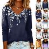 Женский повседневный и модный пуловер с цветочным принтом и длинными рукавами