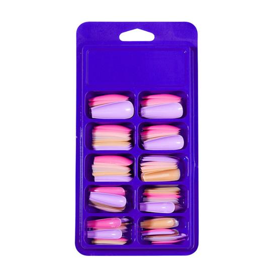 Накладные ногти из искусственного ногтя Стильные складные без следов Пластиковые накладные ногти Красочные носимые Невыцветающие искусственные ногти Накладки на искусственные ногти Поставка маникюрного салона