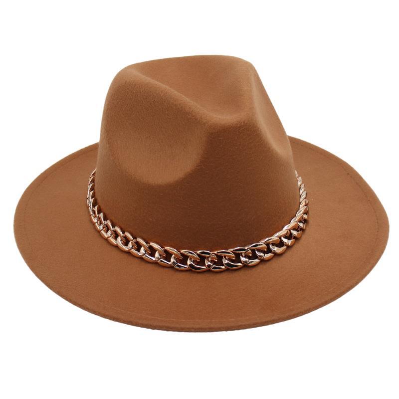 Шляпа-котелок с цепочкой, джазовая шляпа для мужчин и женщин, фетровая шляпа Джексона, сценическая твидовая шляпа