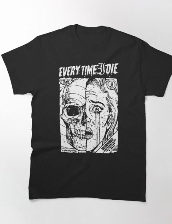 Every Time I Die Merch Mixed Face Classic T-Shirt, metalcore band TE6491