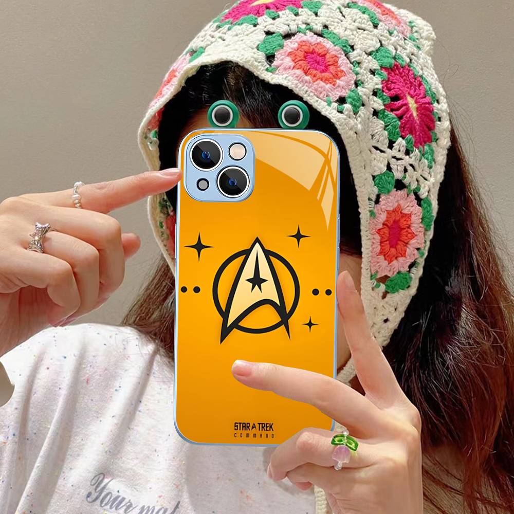 Popular S-Star T-Trek Movie Logo For IPhone 14 13 12 Mini 11 Pro XS Max X XR 14 Plus Tempered Glass Cover
