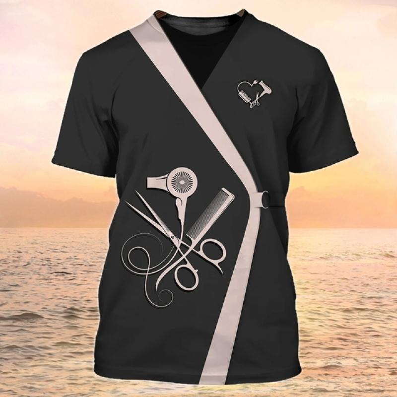 Женская футболка, модная парикмахерская рубашка, женский забавный топ с короткими рукавами на заказ, повседневная женская одежда больших размеров в стиле ретро