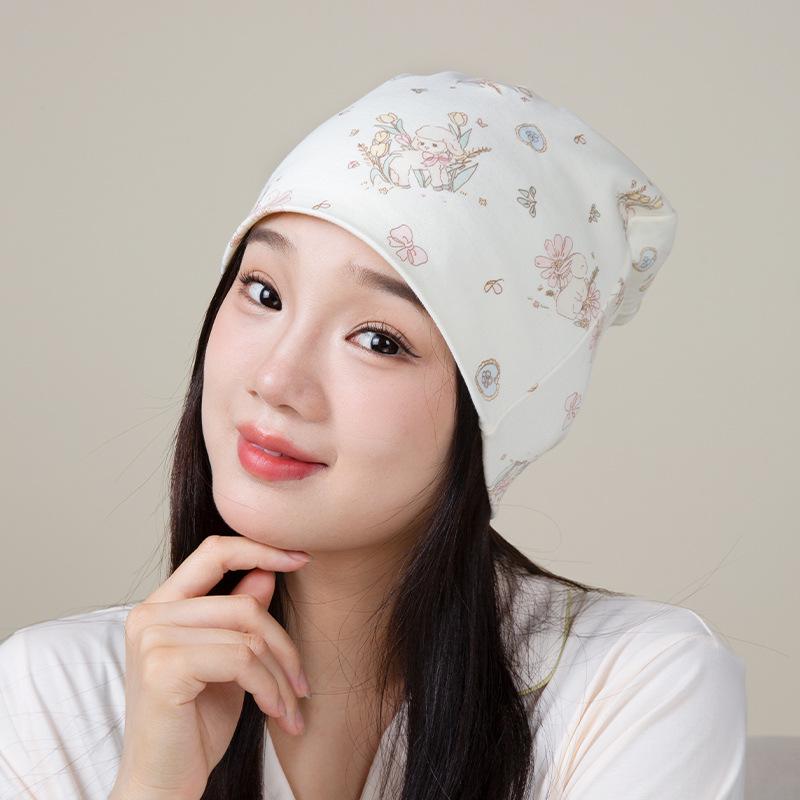 Двухслойная ветрозащитная послеродовая шапка Lovely Tao - теплая и высокоэластичная хлопковая защита головы для беременных женщин