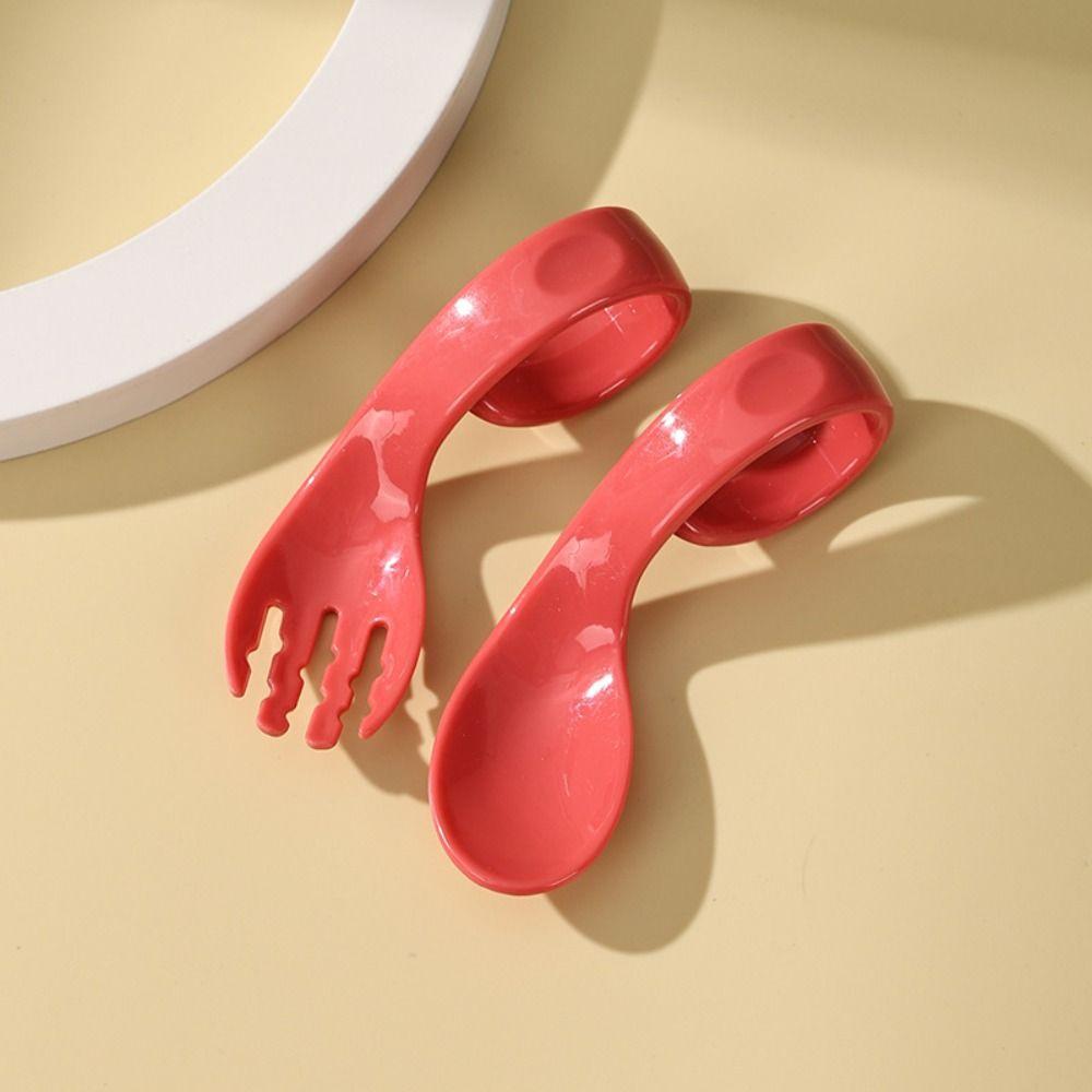 Fork Supplement Tool Children Tableware Elbow Spoon Auxiliary Spoon Baby Spoon Fork Eat Training