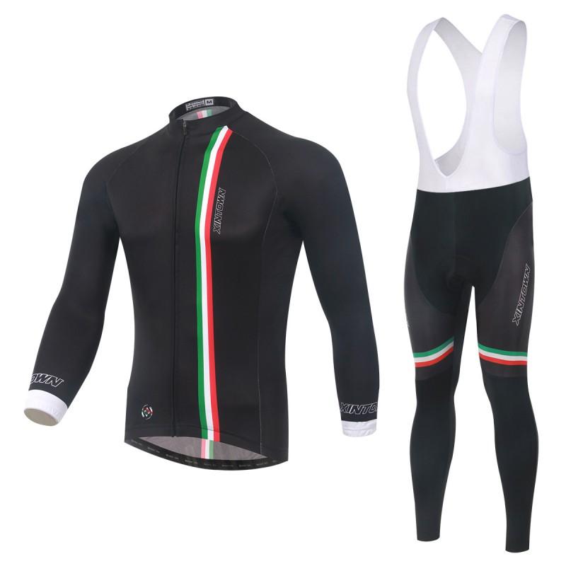 XINTOWN Long Bib Cycling Jersey Set Sleeve Moisture Wicking Quick Dry Bike Wear