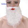 Рождественская борода Санта-Клауса, реалистичная вьющаяся, пушистая, мягкая резинка для взрослых и детей, косплей Санта-Клауса, искусственный белый руль, усы, костюм для вечеринки, реквизит