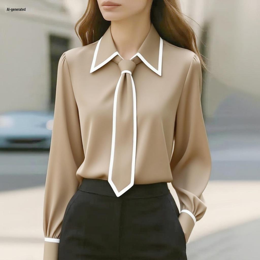 2026 Autumn Fashion Women's Solid Color Long-Sleeve Shirt