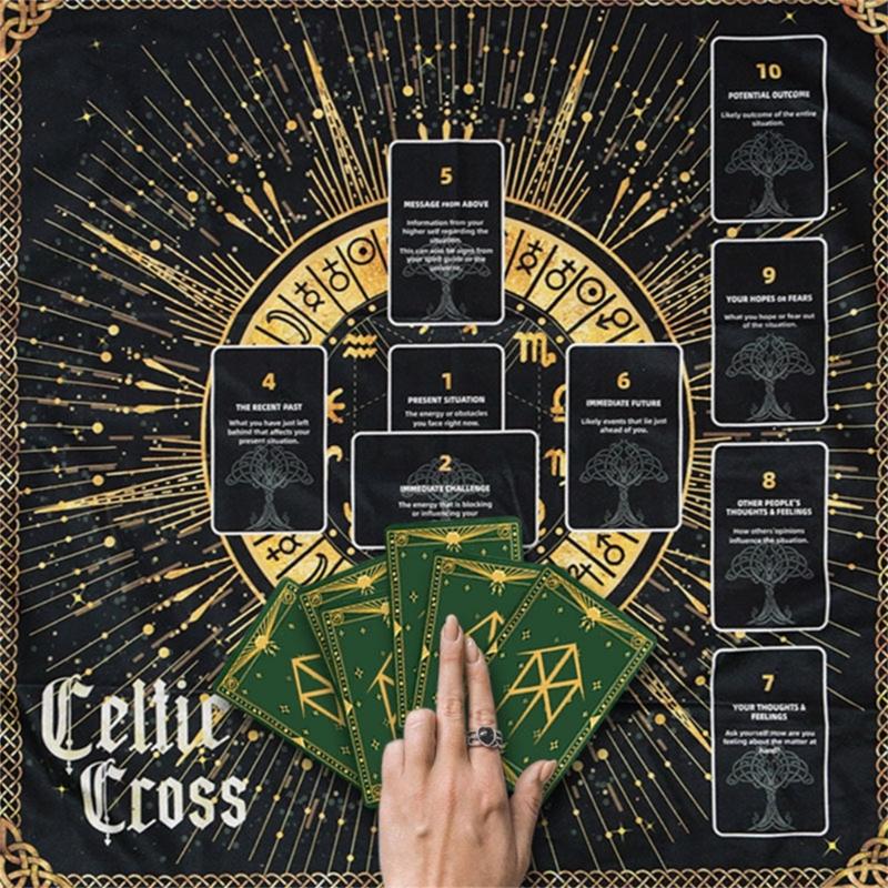 Скатерть для гадания Астрология Скатерть для алтаря Квадратная Скатерть для гадальных карт Скатерть для стола Колдовство Скатерть для колоды Прочная