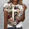 Летний топ с круглым вырезом и 3D-принтом в виде цветов, животных и кроликов, модные повседневные женские футболки с короткими рукавами