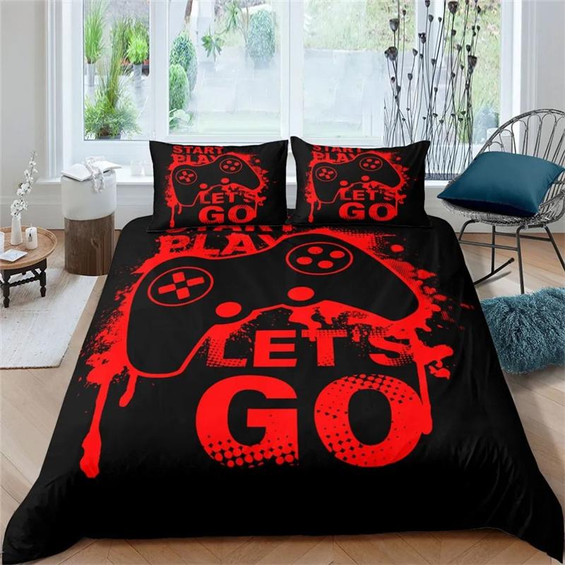 Gamer Bedding Set For Bedroom Soft Modern Gamepad Bedspreads Comefortable Kids Duvet Cover Video Game Quilt Cover And Pillowcase