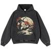 Уличная одежда Harajuku Crame Graphic Washed Black Oversize Unisex Y2K Hoodie