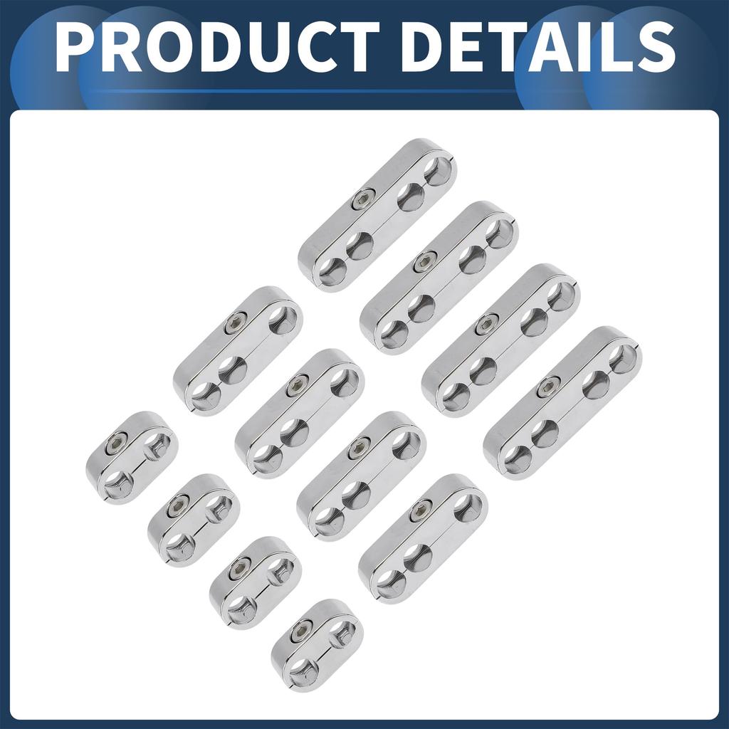 INFINAUTO Engine Spark Plug Separator Internal 7mm 8mm Ignition Wire Separator Holder for Chevrolet Ford Plastic Silver Tone 12pcs