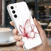 Красочный чехол-бабочка для Samsung S26 Ultra S25 FE S24 S23 S22 Plus S21 A15 A25 A35 A55 A16 A26 A36 A56 A17 A37 A57 5G Прозрачный мягкий чехол из ТПУ