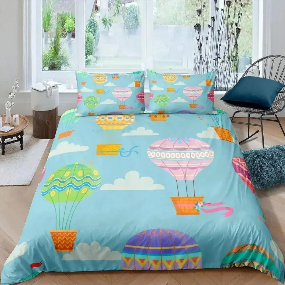Пододеяльник с изображением воздушного шара, комплект постельного белья «Романтический воздушный шар», комплект постельного белья «Экстремальные виды спорта», покрывало для пододеяльника «Романтическое путешествие», покрывало для близнецов