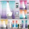 1 шт., современные градиентные тюлевые оконные шторы для гостиной, 3D цветная пряжа из органзы, прозрачная вуаль, занавеска для спальни, кухни, драпировка, декор