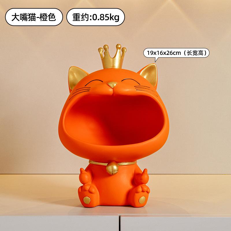 Creative Lucky Cat Decorative Tray Storage Ornaments, Key Storage Furnishings Shoe Cabinet Desktop Home Decorations.
