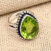 Peridot Gemstone Handmade Solid 925 Sterling Silver Ring Jewelry