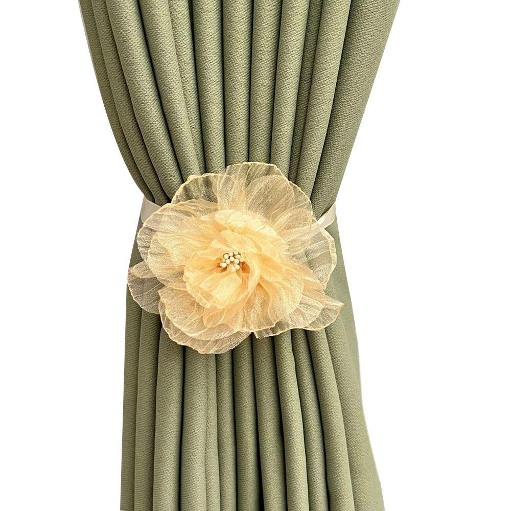Flower Shape Curtain Buckles No Punching Curtain Strap Modern Curtain Hanging Rope Home Decoration