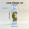 1PC Green Snake Floral Decorative Print 750ml Color Plastic Sports Water Bottle Leakproof Flip Straw Lid Suitable for Sports Office Home Use