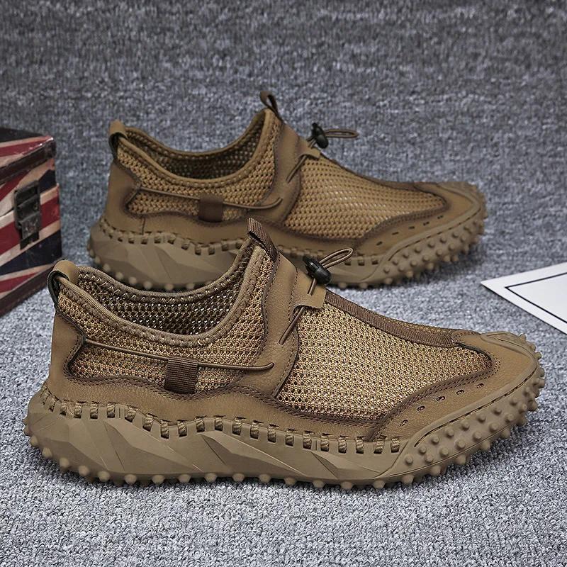 Модная летняя сетчатая мужская обувь Новая дышащая плоская повседневная обувь для улицы для ходьбы Мужские кроссовки Обувь для хайкинга Zapatillas Hombre Zapatos