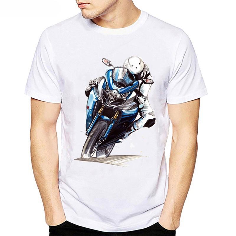 Summer Mens T-shirt Short Sleeve Motorcycle Top Tee Shirt Homme Casual Streetwear Funny Tshirt